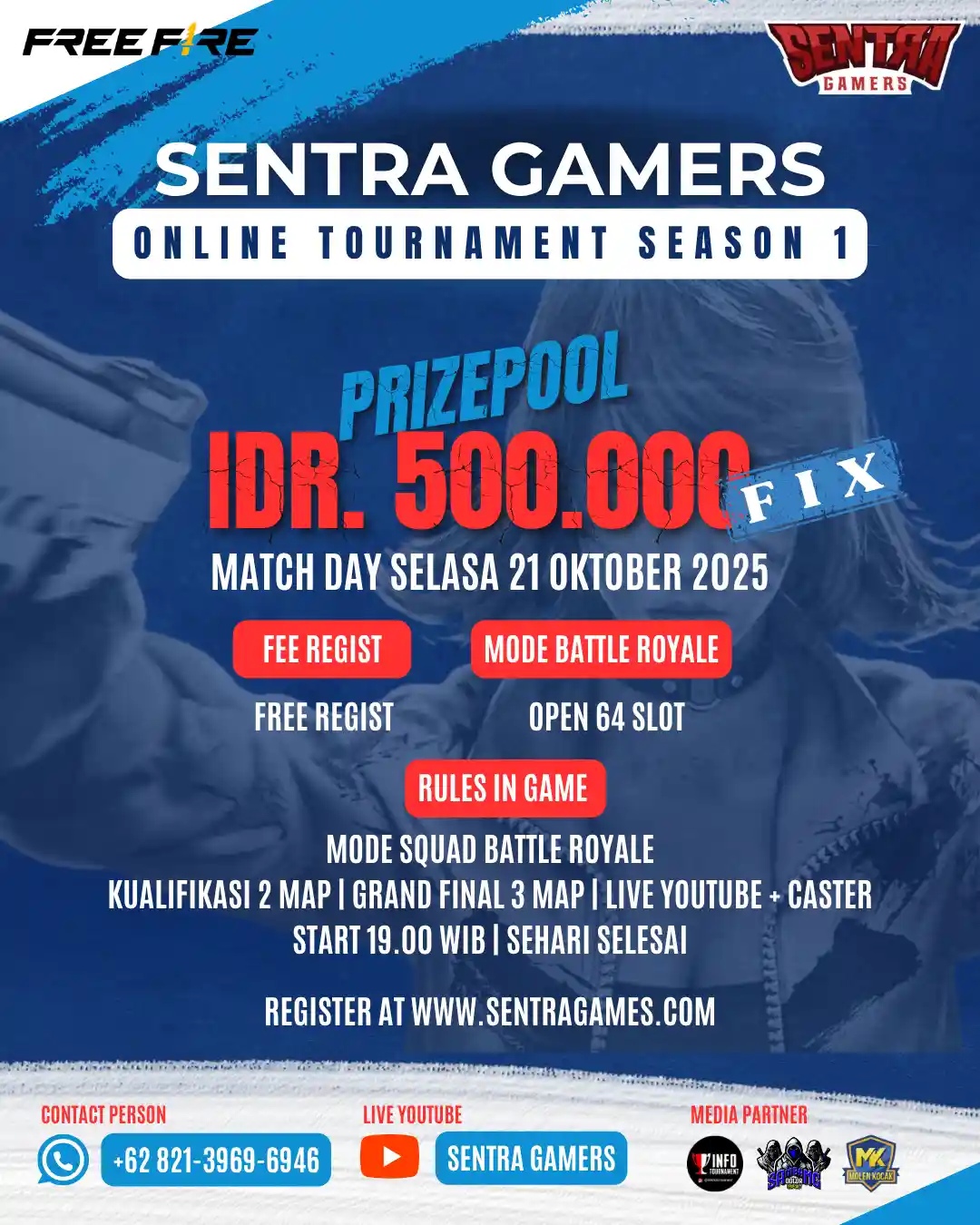 FREE FIRE SENTRA GAMERS ONLINE TOURNAMENT