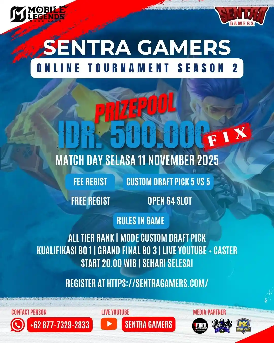 MOBILE LEGENDS SENTRA GAMERS ONLINE TOURNAMENT SEASON 2